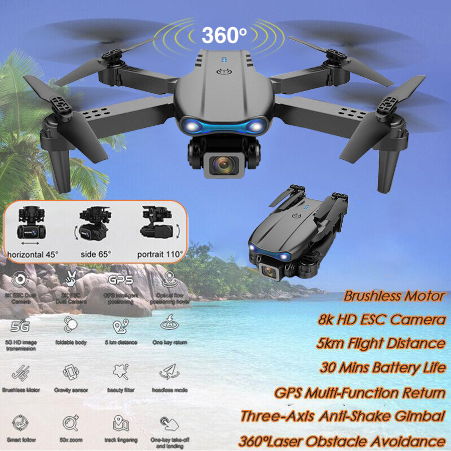 🟢2025 New Professional Drone | 8K Camera | 5G | 3-Axis Gimbal | 360° Obstacle Avoidance Technology