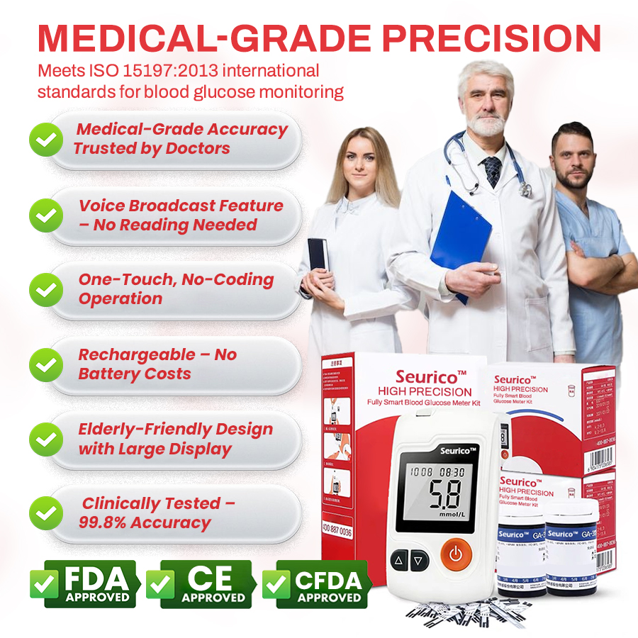 Seurico™ High Precision Fully Smart Blood Glucose Meter Kit