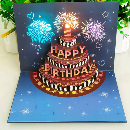 LIGHTS & SOUND Pop up Happy Birthday Card