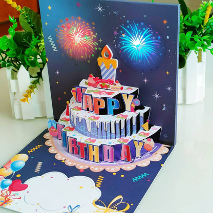 LIGHTS & SOUND Pop up Happy Birthday Card