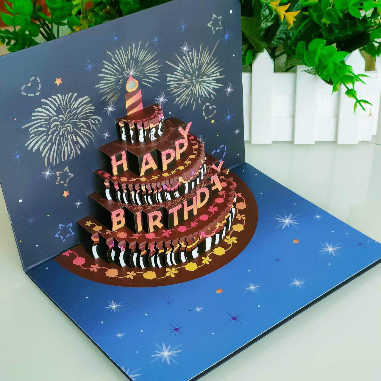 LIGHTS & SOUND Pop up Happy Birthday Card